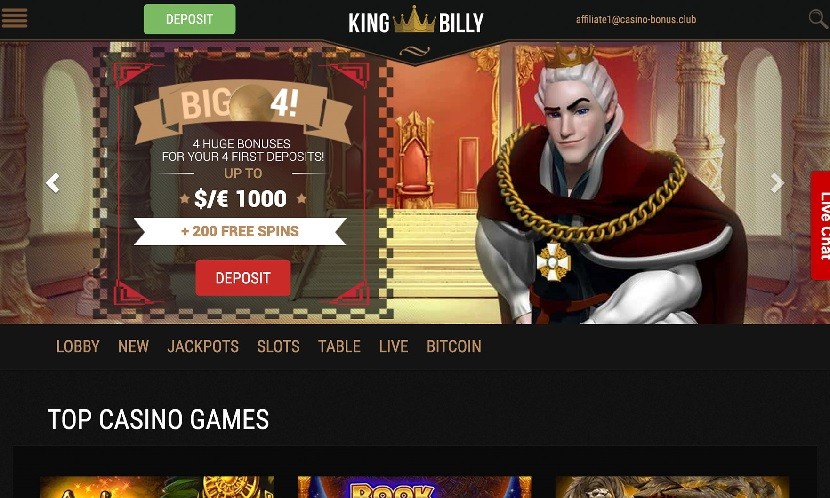 King Billy Casino Games