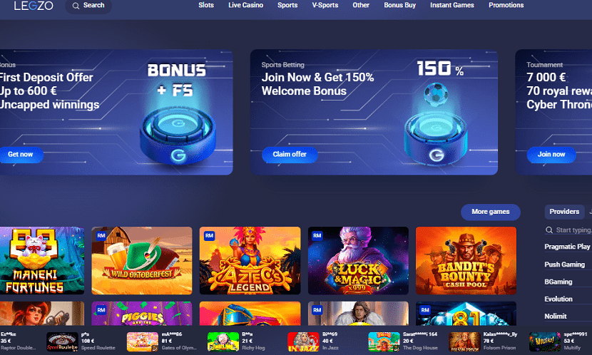 Legzo Casino Games